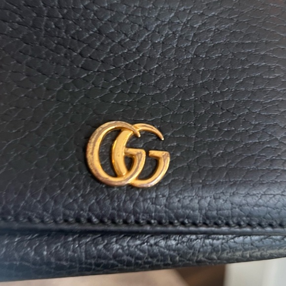 GUCCI Black Pebbled Leather Marmont Compact Tri-Fold Wallet - Picture 8 of 8